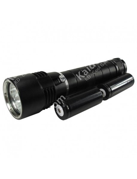 3 x Cree XM-L2 LED Stepless Dimming 3000 Lumens Diving Flashlight  (2 x 26650)
