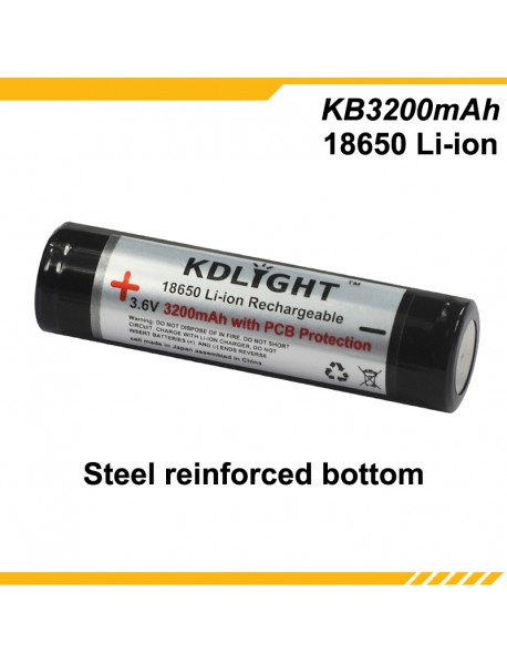 KDLIGHT KB3200mAh 3.6V 3200mAh Rechargeable Li-ion 18650 Battery with PCB