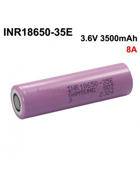 INR18650-35E 3.6V 3500mAh 8A Rechargeable Li-ion 18650 Battery without PCB