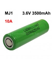 MJ1 3.6V 10A 3500mAh Rechargeable Li-ion 18650 Battery without PCB - 1 pc