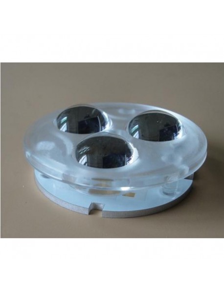  3-in-1 50mm 30 Degree High Power LED Glass Lens with Flat Surface - 1 Piece