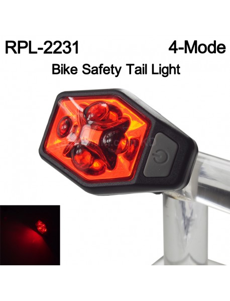 RP RPL-2231 4 x RED LED 4-Mode Safety Bike Tail Light with Mount - Black ( 2xAAA )
