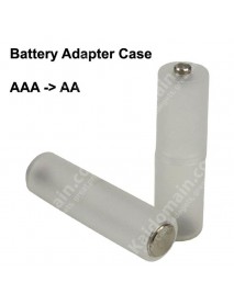 AA to AAA Battery Adapter Case with Aluminum Bottom Cap - Transparent ( 2 pcs )