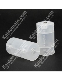 AA to D Battery Adapter Case - Translucent ( 2 pcs )