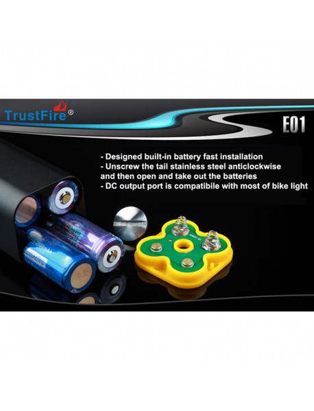 TrustFire E01 Rechargeable Waterproof 4 x 18650 Battery Box / Power Bank - Black