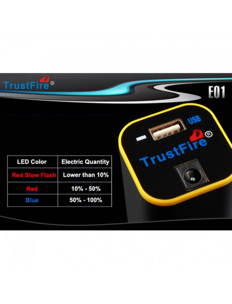 TrustFire E01 Rechargeable Waterproof 4 x 18650 Battery Box / Power Bank - Black