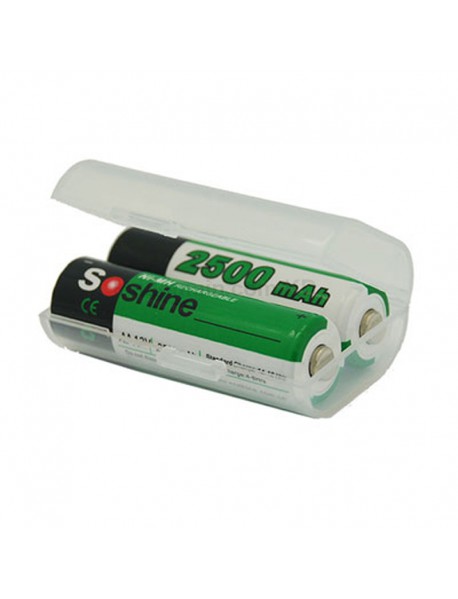 Soshine SBC-008 Plastic Battery Case for 1-2 pcs AA Battery - Transparent (1 pc)