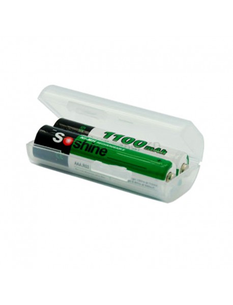 Soshine SBC-002 Plastic Battery Case for 1-2 pcs AAA Battery - Transparent (1 pc)