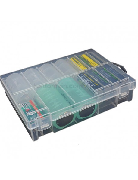KBC002 Plastic(PP) Battery Case for AA/AAA/C/D/9V Battery - Transparent (1 pc)