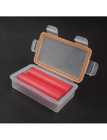 2x18650P Waterproof Battery Storage Box for 2x18650 / 4xCR123A - Transparent (1 pc)