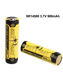 SKY RAY SR14500 3.7V 900mAh Protected Rechargeable Li-ion 14500 Battery - 2 pcs