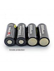 Soshine 26650 3.7V 5500mAh Rechargeable Li-ion 26650 Battery with PCB (2 pcs)