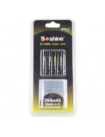 Soshine 10440/AAA 3.7V 350mAh Rechargeable Li-ion 10440 Battery / AAA Battery (4 pcs)