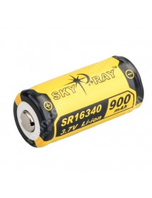 SKY RAY SR16340 3.7V 900mAh Protected Rechargeable Li-ion 16340 Battery - 2 pcs