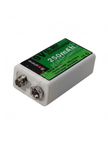 Soshine SH-200H7C 8.4V 250mAh 6F22 9V Ni-MH Rechargeable Battery ( 1 pc )