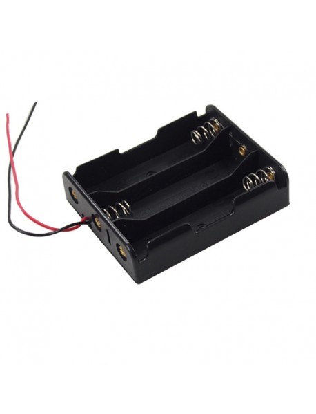 DIY 3 x 18650 Series 11.1V Battery Holder with Leads - Black (1 pc)