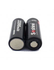 Soshine LiFePO4 26650 3.2V 3200mAh Rechargeable 26650 Battery with PCB (2 pcs)