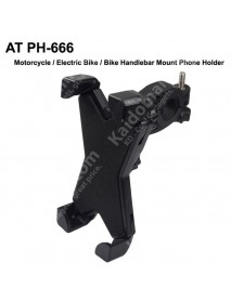 AT PH-666 Motorcycle / Electric Bike / Bike Handlebar mount Phone Holder - Black ( 1 pc )