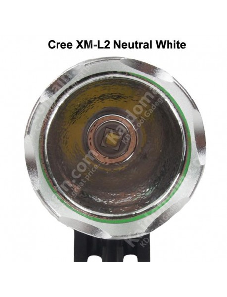 Cree XM-L2 U2 3C Neutral White 4500K-5000K 4-Mode 1000 Lumens Bike Light - Grey (1 pc)