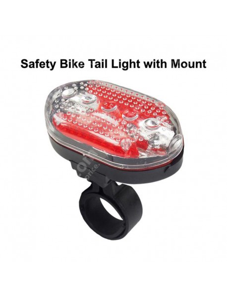 J-RT08 5 x LED 7-Mode Red Safety Bike Tail Light with Mount - Red ( 2xAAA )