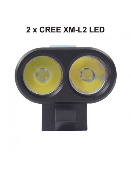 BL2s 2 x Cree XM-L2 U3  2 Groups of 2 to 3-Mode 2200 Lumens Bike Light - Black (Battery not included)