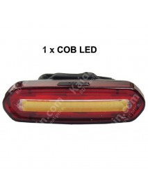 NQY-096 High Power COB LED Light 4-Mode Rechargeable Bike Tail Light - Black and White ( 1 pc )