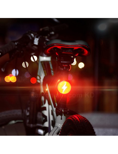 ZY-180 Thunder Shaped COB Red LED Light 120 Lumens 5-Mode USB Rechargeable Bike Tail Light - 1 pc
