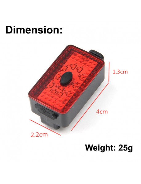 U040 10 x Red LED 5-Mode USB Rechargeable Safety Bike Rear Light (1 pc)