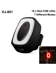 HJ-801 16 x COB Red LED 7-Mode USB Rechargeable Safety Bike Rear Light (1 pc)