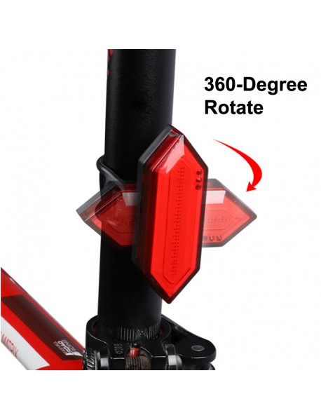 KT802 COB Red LED 4-Mode USB Rechargeable Safety Bike Rear Light (1 pc)