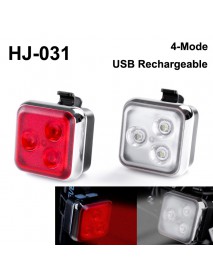 HJ-031 3 x LED 4-Mode USB Rechargeable Bike Light (1 PC)