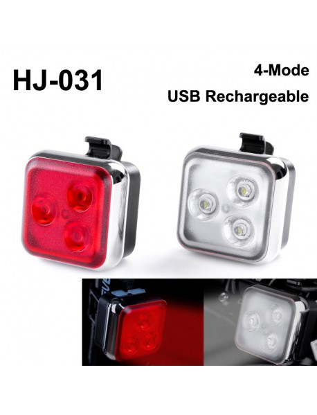 HJ-031 3 x LED 4-Mode USB Rechargeable Bike Light (1 PC)