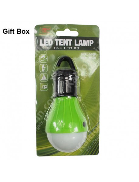 3 x 8mm 3-Mode LED Camping Lantern - Green (3 x AAA)