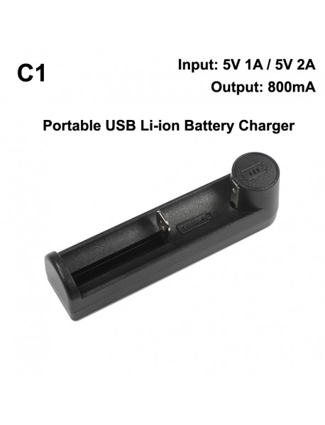 C1 Universal Portable USB Li-ion Battery Charger - Black ( 1 pc )