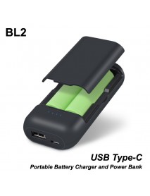 BL2 2 x 18650 Type-c Portable Battery Charger and Power Bank - Black (1 PC)