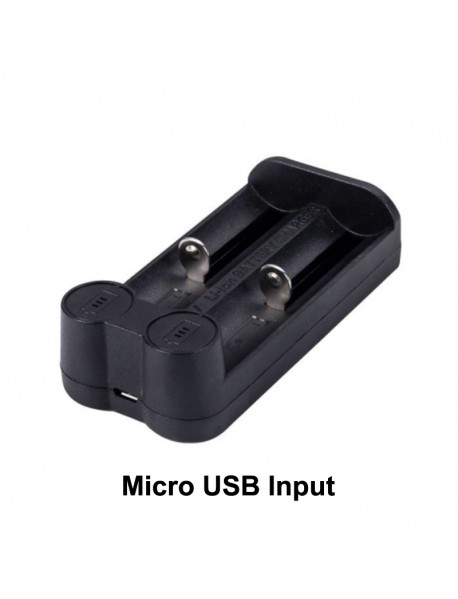 C2 Dual Slot Portable USB Li-ion Battery Charger - Black (1 PC)