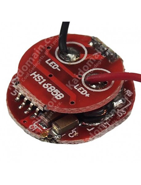 3.6V~8.4V 5-mode Flashlight Driver Circuit Board with mode memory (17mm diameter ,1A or 1.1A output current.)