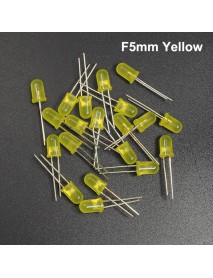 F5mm 1.9V - 2.1V 20mA Round Head Yellow LED Light Emitting Diodes (20 pcs)