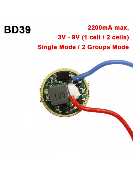 BD39 17mm 2200mA 3V - 9V 1 cell or 2 cells Buck Driver Board (1 pc)