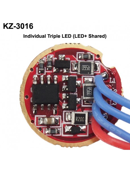 KZ-3016 20mm Individual Triple 1500mA 2.7V - 4.5V 1-cell Flashlight Driver Board (1 PC)