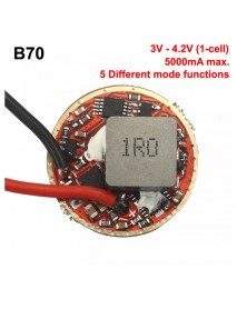 B70 22mm 5000mA 3V - 4.2V 1-cell 5-Mode Boost Driver Board for XHP70 6V