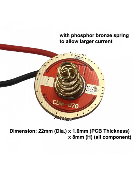 B70 22mm 5000mA 3V - 4.2V 1-cell 5-Mode Boost Driver Board for XHP70 6V