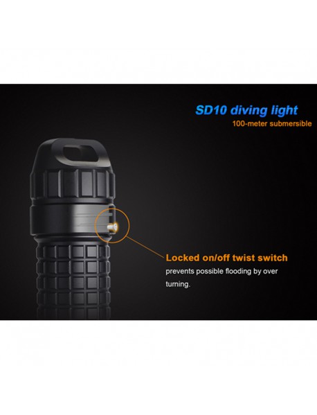 Fenix SD10 Cree XM-L2 T6 930 Lumens 3-Mode Diving Flashlight ( 2*CR123A / 1*18650 )