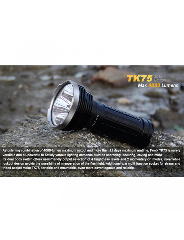Fenix TK75 2015 Quatre CREE XM L2 U2 DEL 4000 lm Lampe Torche/projecteur TM26 