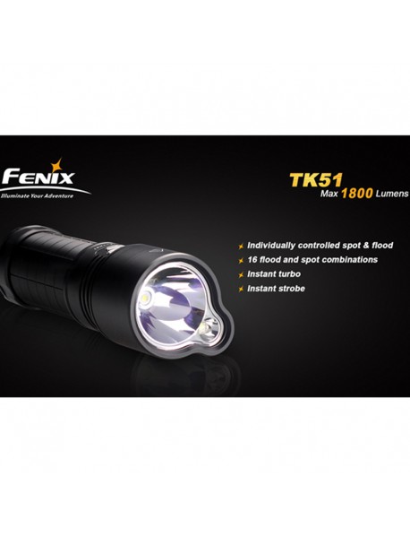 Fenix TK51 2*Cree XM-L2 U2 1800 Lumens 4-Mode LED Flashlight ( 3*18650 )