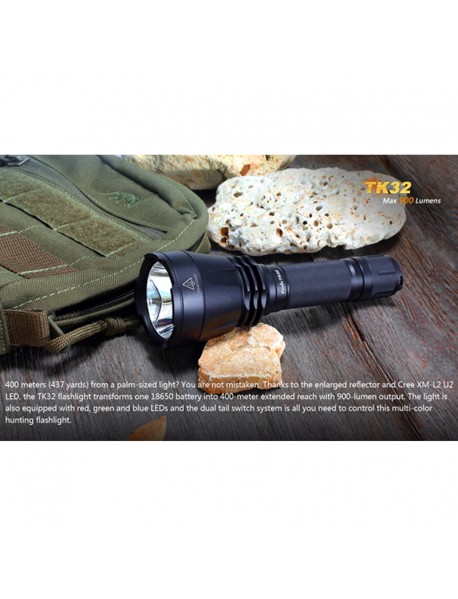 Fenix TK32 Cree XM-L2 U2 900 Lumens 4-Mode LED Flashlight ( 2*CR123A / 1*18650 )