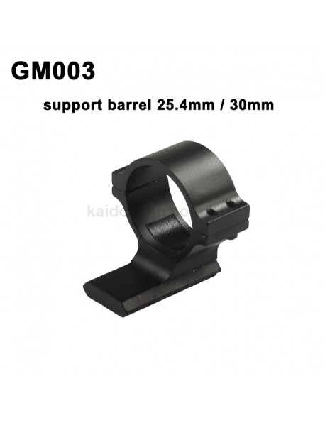 GM003 Aluminum Alloy Scope Barrel Mount 25.4mm / 30mm with 20mm Weaver Picatinny Rail - Black (1 pc)