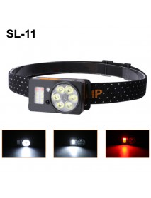 SL-11 White and Red Light Motion IR Sensor USB Rechargeable LED Headlamp (1 PC)