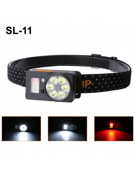 SL-11 White and Red Light Motion IR Sensor USB Rechargeable LED Headlamp (1 PC)