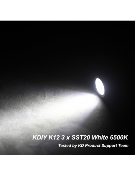 KDIY K12 3 x SST-20 2000 Lumens 5-Mode High Power 18650 Flashlight